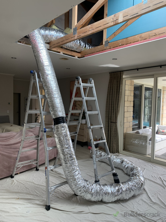 Aircon ducting moved to avoid light shaft