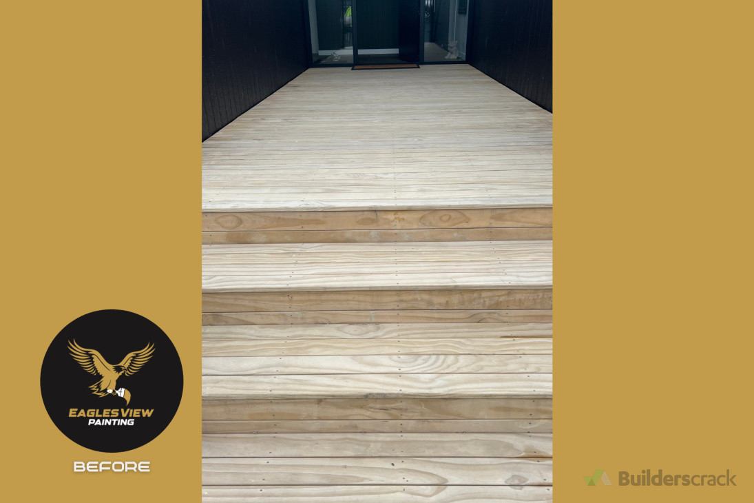 Residential - Staining Deck & Front Entrance Walk Way Area | Builderscrack