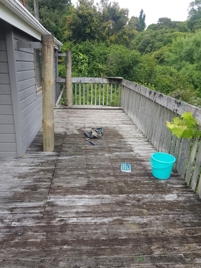 Pulling up old decking and replace with kwila decking , with picture frame boarder