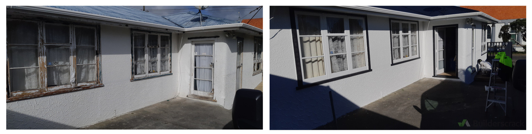 Exterior Repaint - before and after