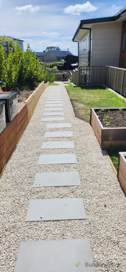 Small Structure Paved Invert Paved Pathway with small Retaining Wall | Builderscrack