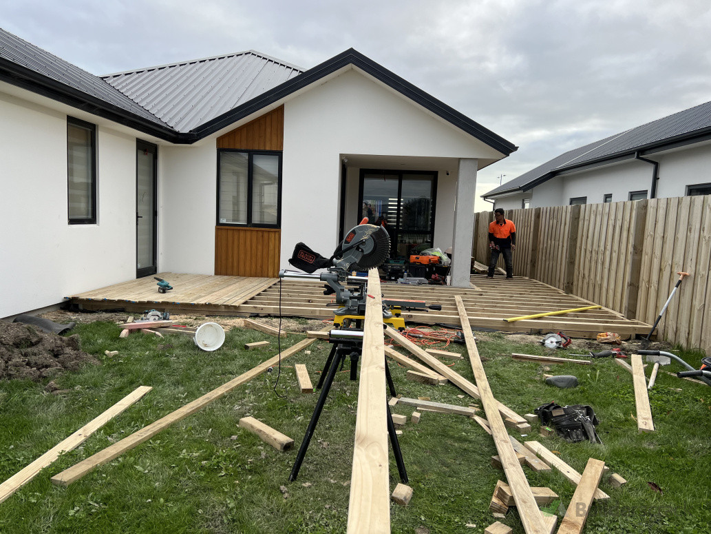 Decking using radiata pine timber