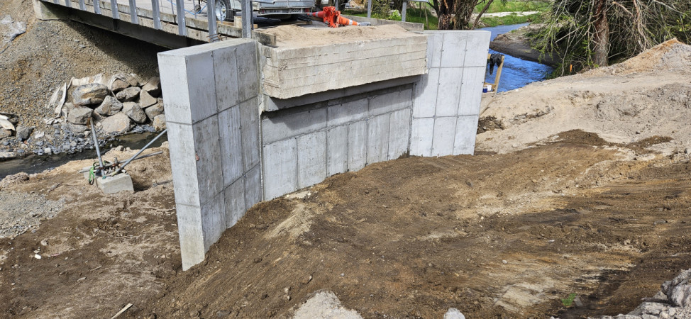 Install domain panels and pour new Abutments and wingwalls