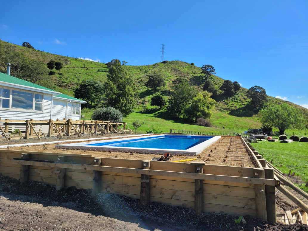 Retaining in , and prepped for concrete