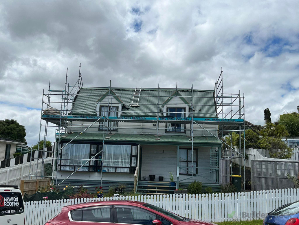 45degree dormer re- roof,  Scaffold set up to Heath and Safety code