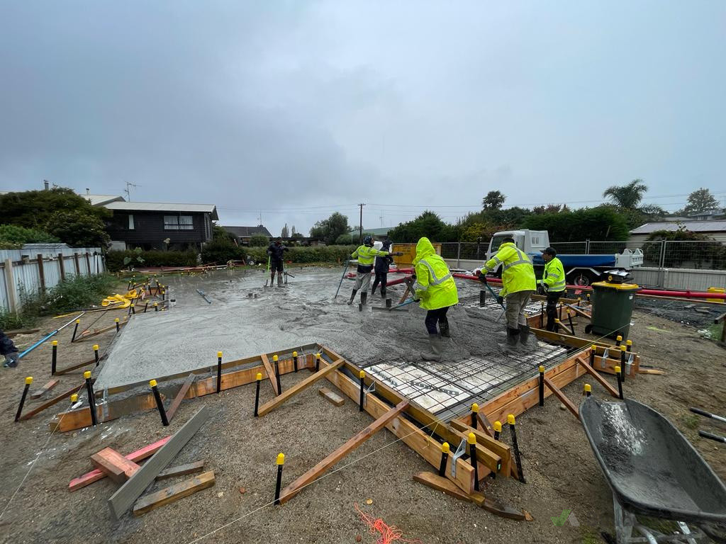 Slab work for new 4 houses in ohaupo .