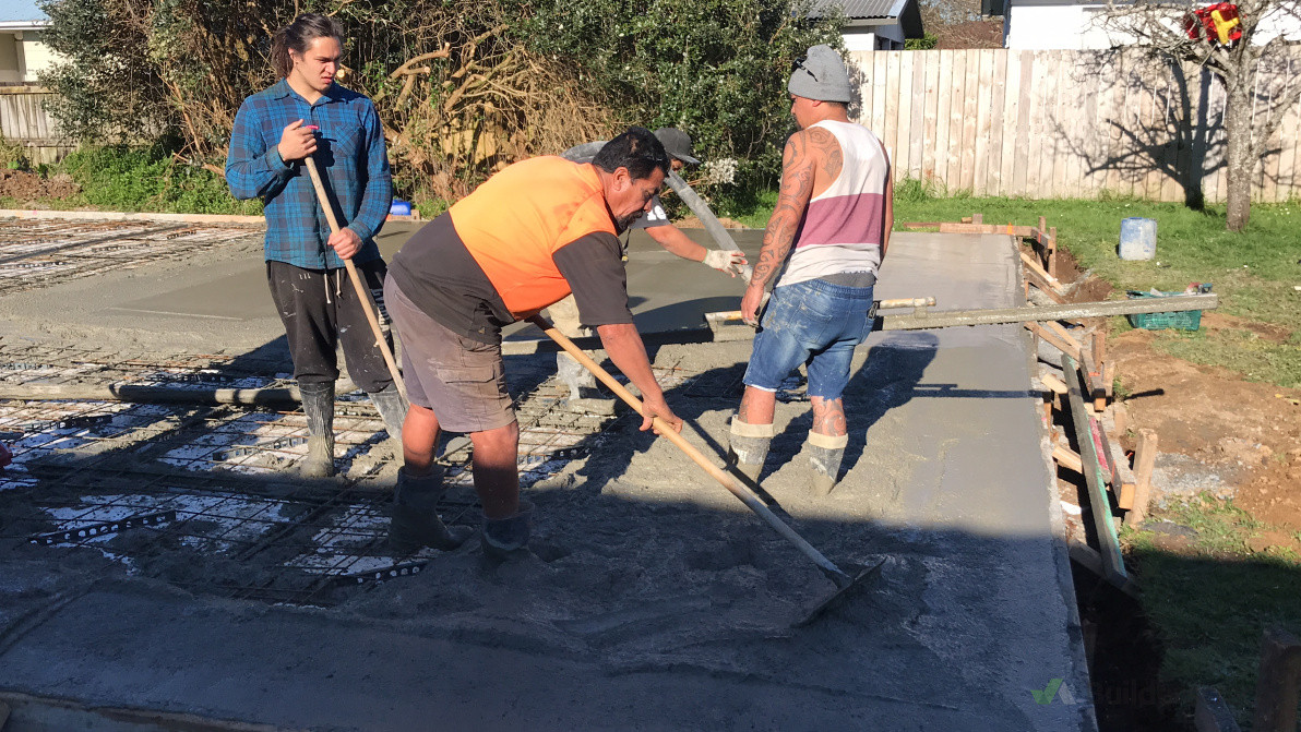 Team Pouring Concrete Slab for a new House at Papakura