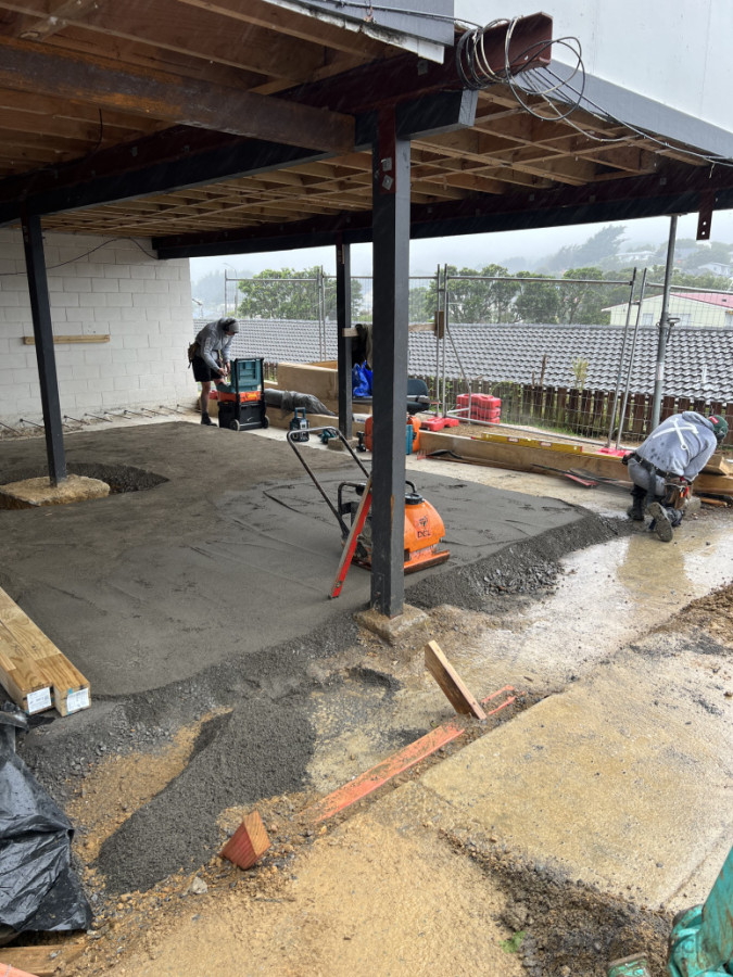 During - Prepping Slab sub base
