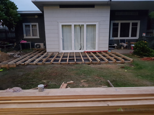 Framing stage of deck