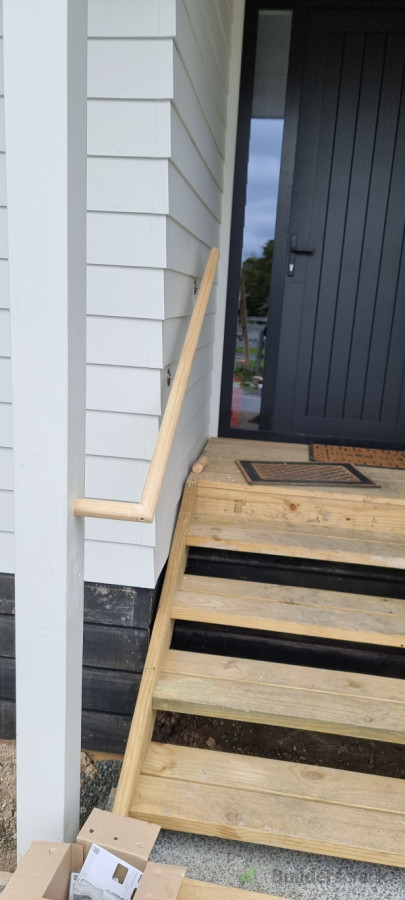 front entry way stairs and handrail detail