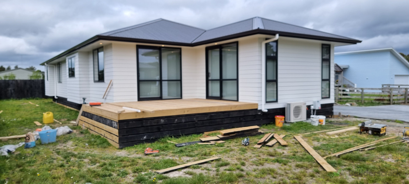 Deck and base boards built (some members not yet painted)