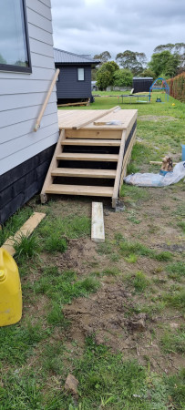 Rear deck stairs