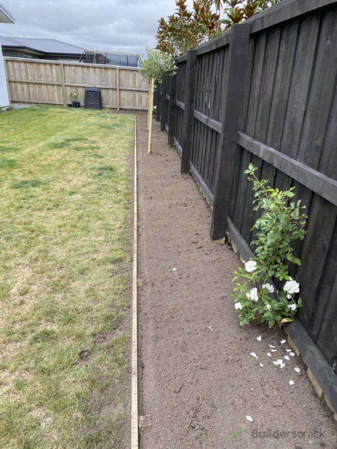 Simple garden with timber edging