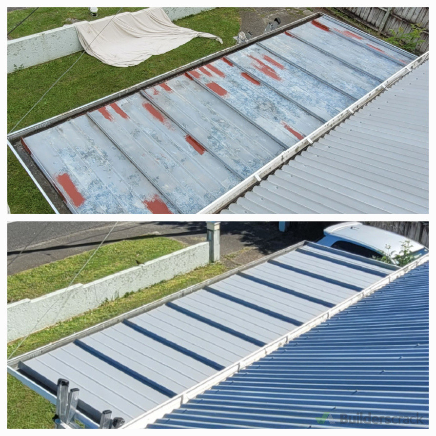 Small roof painting and rust treating