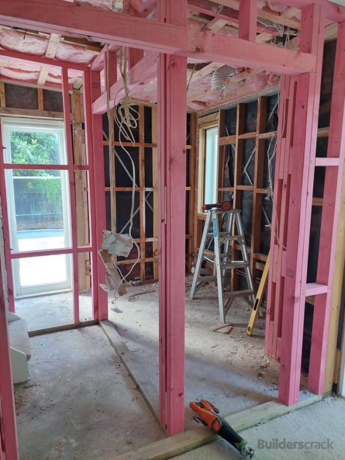 Framing out for a office space downstairs