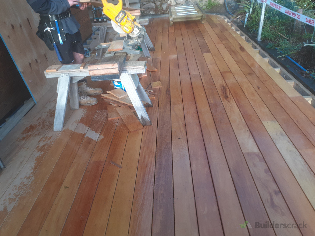Kwila deck to house ,Sumner