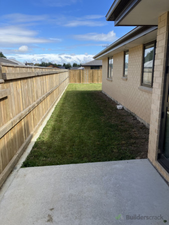 Lawn area down the side of the house