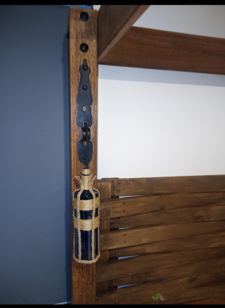 Hand made lamp , custom made steel fittings