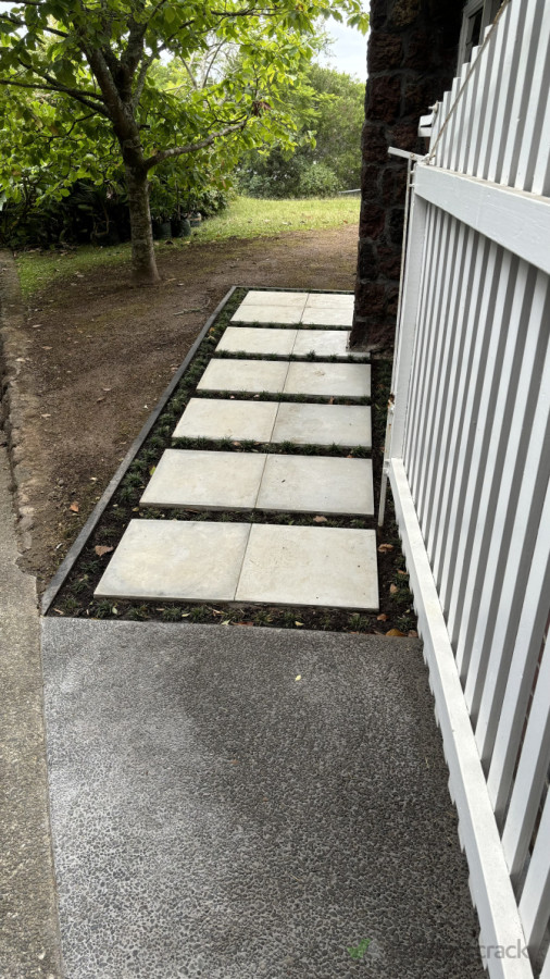Grass and pavers