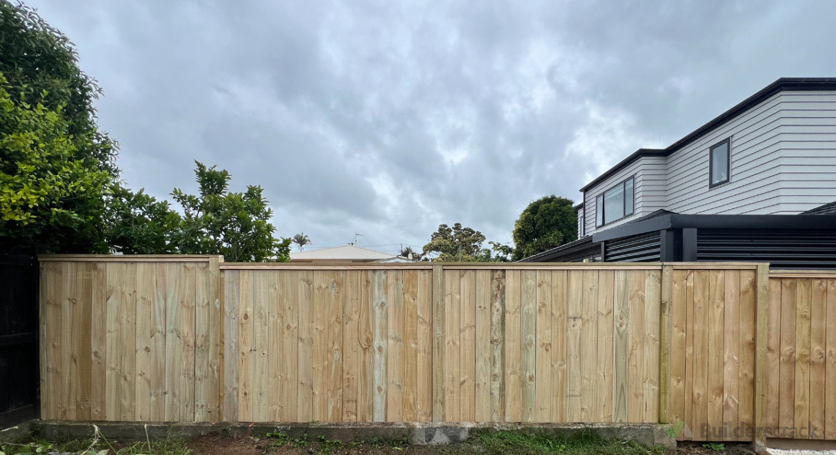 Timber fence 1.8high, capping and post exposed
