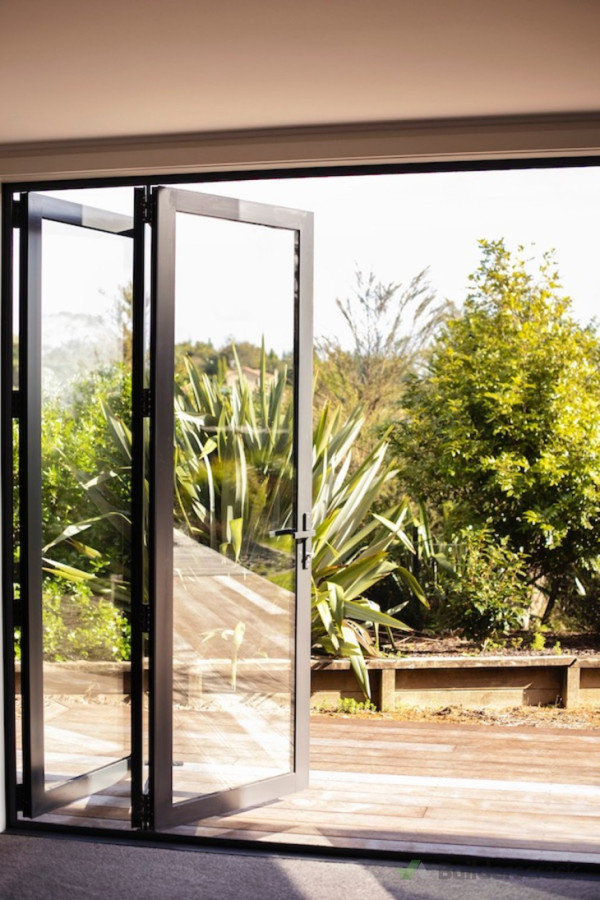 bifold aluminium doors in new garage extension