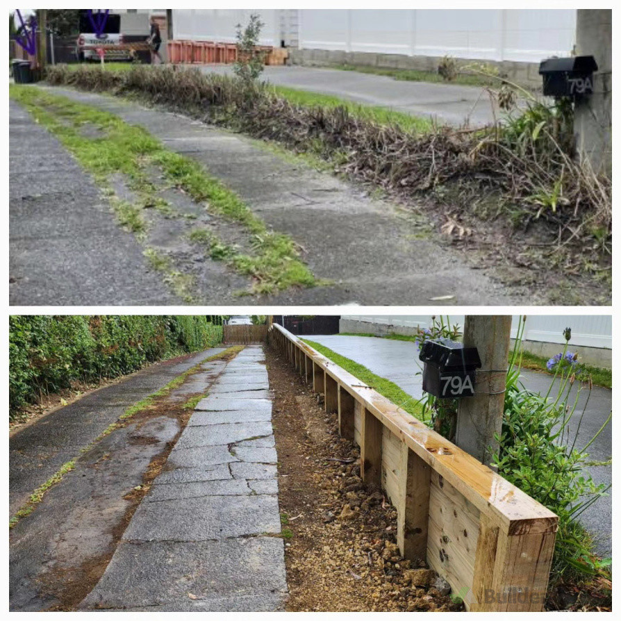 Retaining Wall with fence