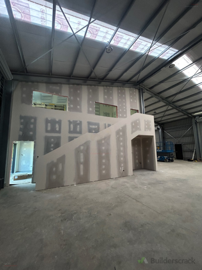 some really big walls done and ready to paint on this warehouse project