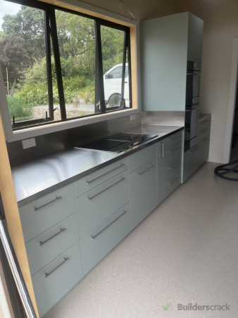 Residential install, Pukerua Bay, kitchen and stainless steel bench top install