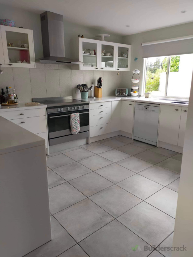 Tiled kitchen and splashback