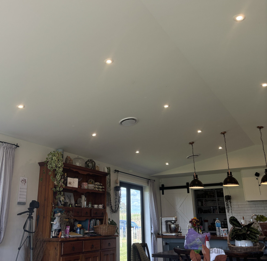 Ducted heat pump, led downlights and hanging lights