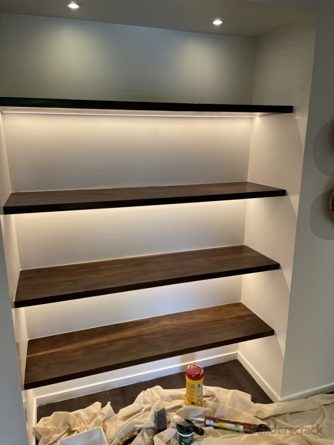 Walnut shelving