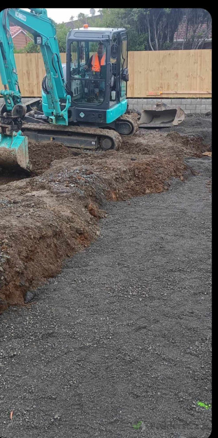 Excavation of foundation of building