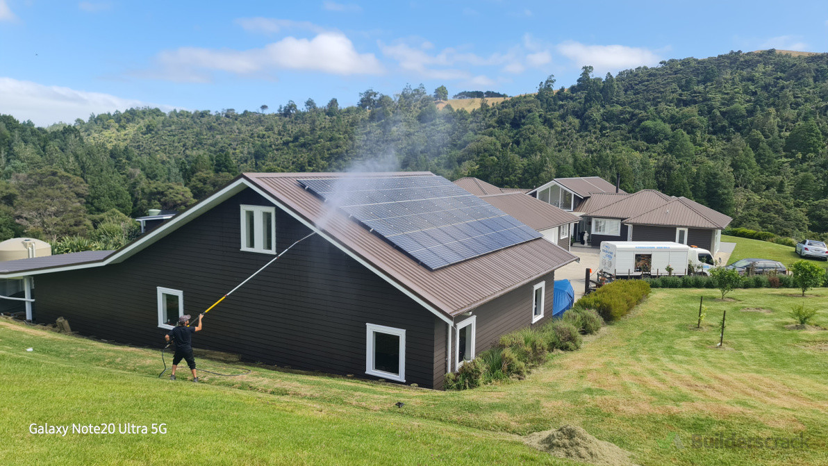 House wash  gutter cleaning  roof treatment.