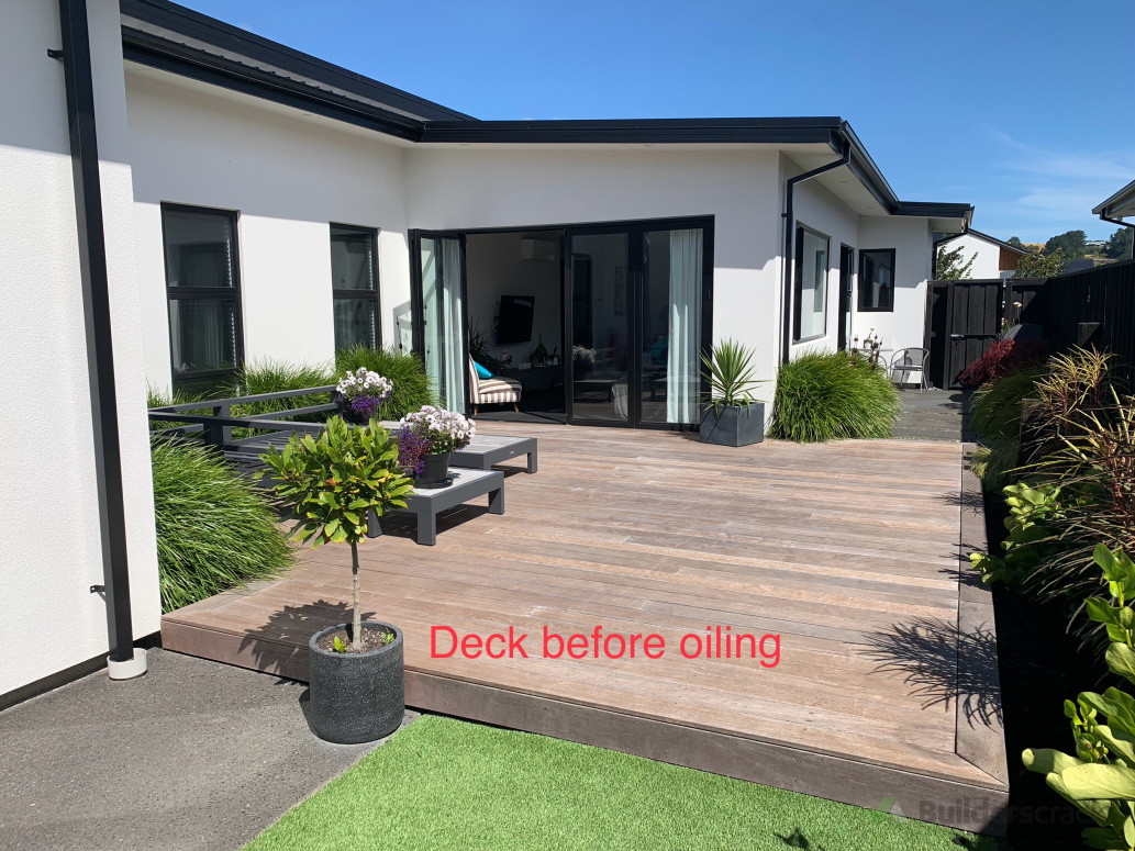 Before - deck staining