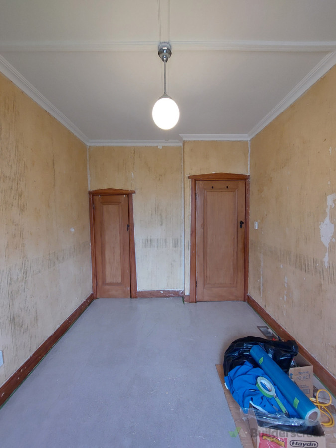 Following the removal of wall paper here is the before