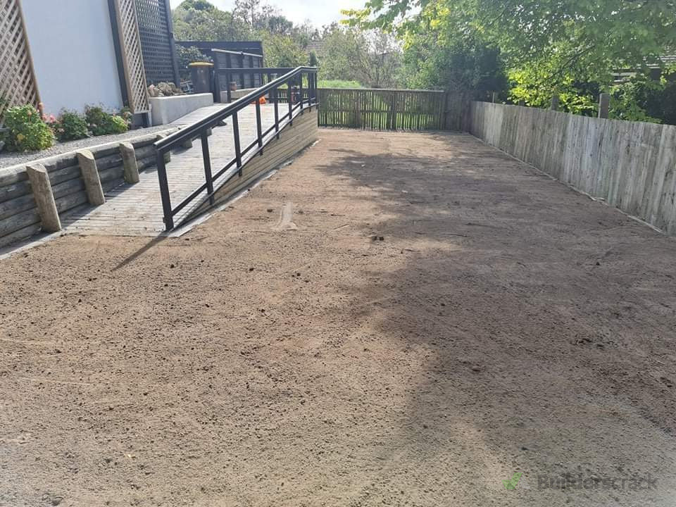Site scrape and top soil overlay