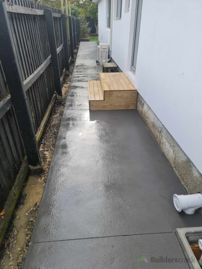 Concrete pathways and entrance steps completed by Anything Earthworks