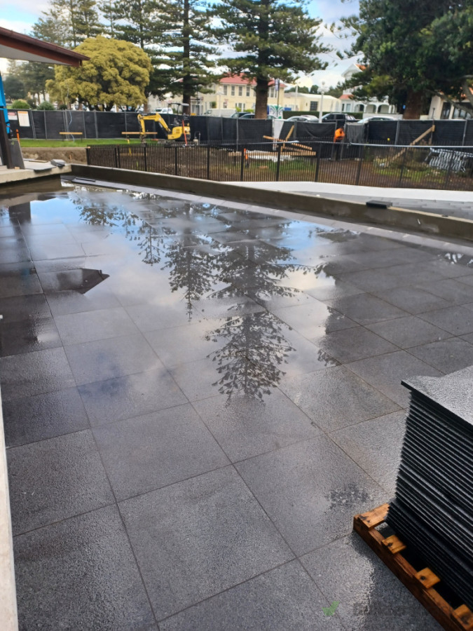 War memorial stone tiling