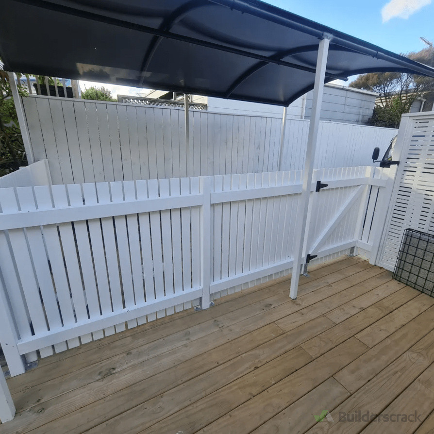Built Picket fence and we painted it white.