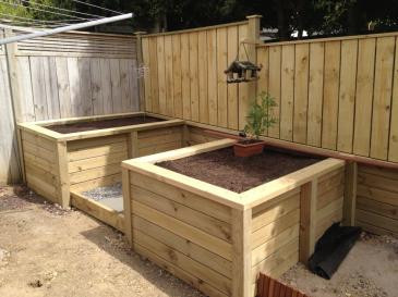 Retaining wall & planter boxes built by James