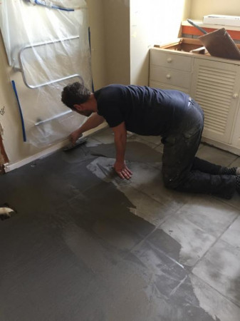 Prepping floor for vinyl plank installation