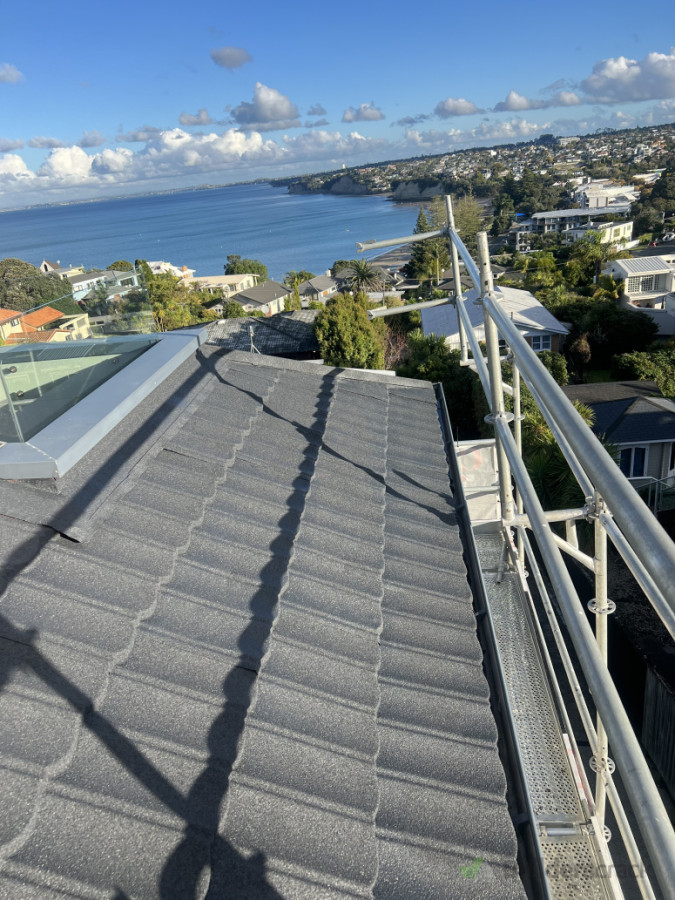Decramastic roof repair and paint