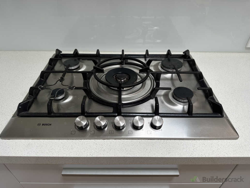 gas hob in a new kitchen