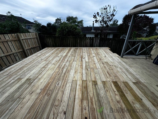 new deck built along with fence