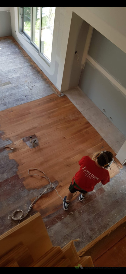 Installed recycled Matai flooring, sand time and loving the outcome