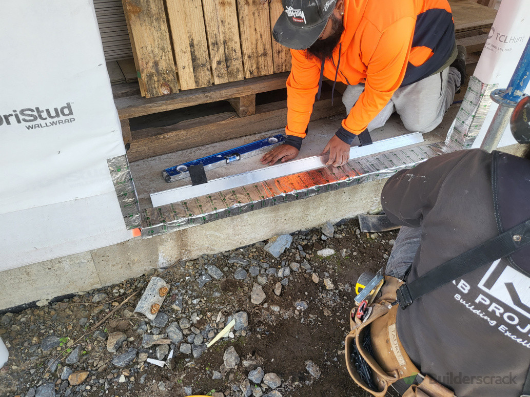 Installation of support bar for slider