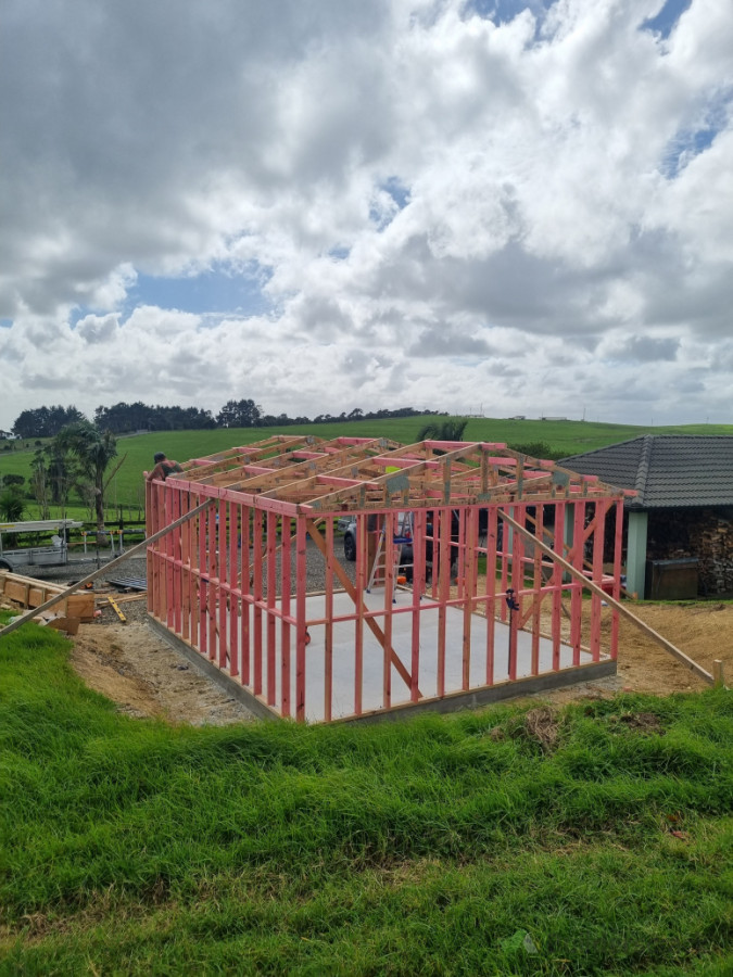 Double garage build in Helensville