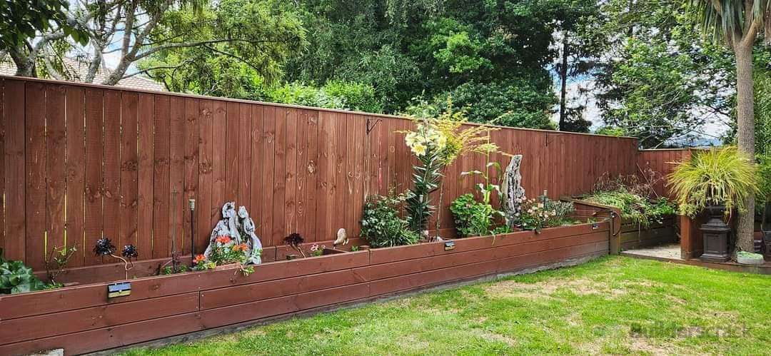 Fencing and planter boxes.