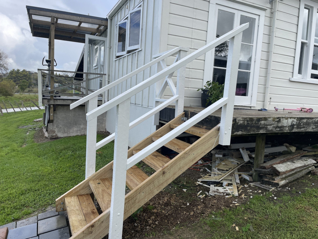 New steps and railing installed
