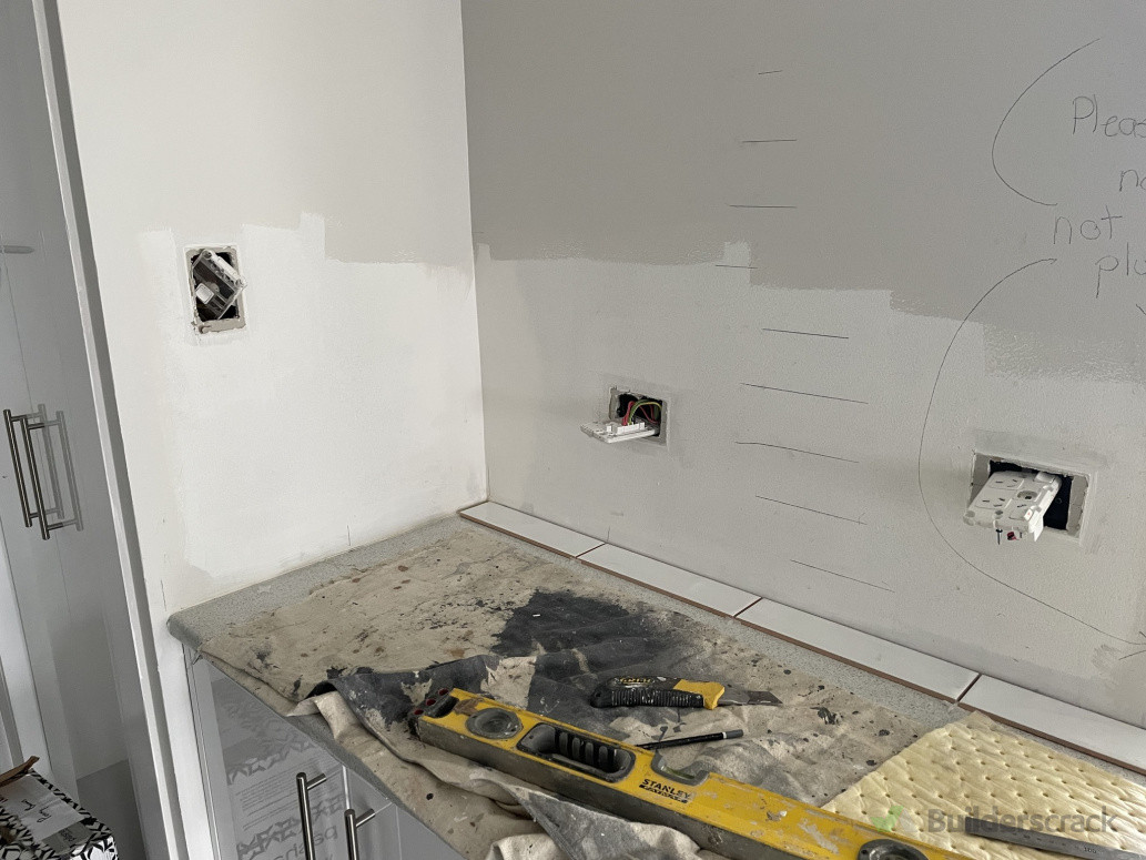 Install new kitchen wall tiles - before